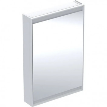 Cabinet with mirror z ComfortLight i dwojgiem door, montaż wall mounted, height 90 cm, Geberit ONE - Aluminium anodyzowane 