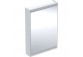 Cabinet with mirror z ComfortLight i dwojgiem door, montaż wall mounted, height 90 cm, Geberit ONE - Aluminium anodyzowane 