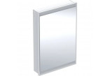 Cabinet with mirror Geberit One z ComfortLight i jednymi drzwiami, montaż wall mounted, height 90 cm - color white, powierzchnia aluminium malowane proszkowo