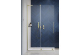 Shower cabin Radaway Furo-SL Brushed Gold Walk-in 1200x2000 mm, right version - glass transparent, profil gold szczotkowany