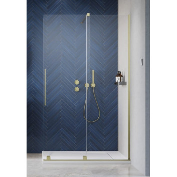 Shower cabin Radaway Furo-SL Brushed Gold Walk-in 1200x2000 mm, right version - glass transparent, profil gold szczotkowany