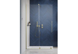 Shower cabin Radaway Furo Brushed Gold Walk-in 1200x2000 mm, ze stabilizatorem poprzecznym, right version - glass transparent, profil gold szczotkowany