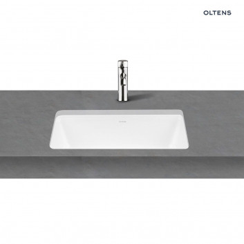 Countertop washbasin Oltens Hamnes, 60x42,5cm, oval, without overflow, powłoka SmartClean, white
