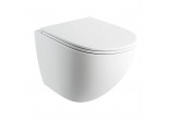 Bezkołnierzowa bowl toilette hanging OMNIRES OTTAWA COMFORT with soft-close WC seat, 54 x 37 cm - white mat