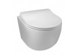 Bowl wall-hung WC Balneo Luna Tornado 36,5x48,5 cm, white bez kołnierza with soft-close WC seat z duroplastu