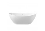 Bathtub freestanding Balneo Parma 170x72 cm white acrylic, z overflow and cap whitem