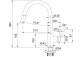Kitchen faucet Franke Lina XL , height 350mm, obrotowa spout, kamienny szary