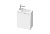 Cabinet pod umywalkę mini Ravak SD Classic II 40x22x50 cm, hanging, left version - white shine