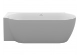 Bathtub freestanding Ravak Freedom Corner II Tec 175x86 cm, wariant lewy - Smoke Grey-white, osłona odpływu white