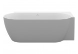 Bathtub freestanding Ravak Freedom Corner II Tec 175x86 cm, wariant lewy - Smoke Grey-white, osłona odpływu white