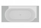 Bathtub freestanding Ravak Freedom Corner II Tec 175x86 cm, wariant lewy - Smoke Grey-white, osłona odpływu white
