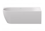 Bathtub freestanding Ravak Freedom Corner II Tec 175x86 cm, wariant prawy - Smoke Grey-white, osłona odpływu white