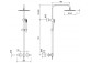 Shower set Blue Water Boston concealed with head shower okrągłą 25 cm and shower - nikiel