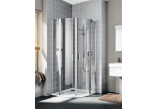 Hinged door Kermi Filia XP 1-swing with fixed panel, otwierane w prawo, szer. 90 cm, wys. 200 cm, silver profile, glass transparent z KermiClean