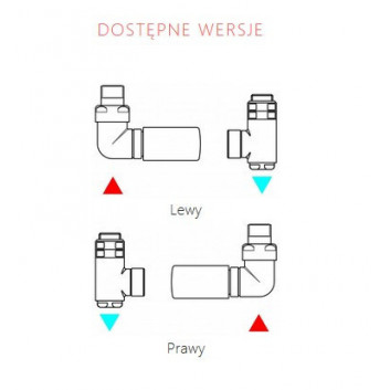 Set Terma trójosiowy thermostatic Integra Al In One, z możliwością montażu grzałki, left version - white soft