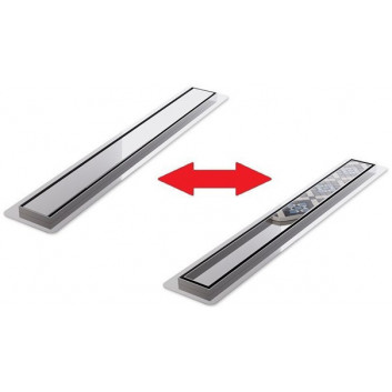 Drainline, pełny set, Wiper New Premium, 600mm, wzór Ponente, finish szlif