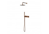 Shower system Omnires Contour, concealed, 2 wyjscia wody, overhead shower round 250mm, handshower 1-functional, gold szczotkowany