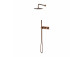 Shower system Omnires Contour, concealed, 2 wyjscia wody, overhead shower round 250mm, handshower 1-functional, gold szczotkowany