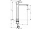 Single lever washbasin faucet 80 with pop-up waste with pull-rod, Hansgrohe Rebris S - Chrome 