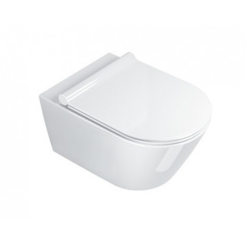 Bowl Catalano Sfera NF hanging, 35x50 cm, bezrantowa, white + soft-close WC seat slim + mocowania