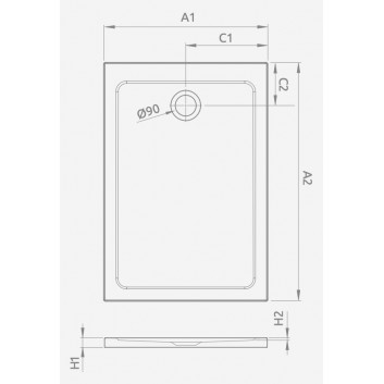 Shower tray rectangular Radaway Doros D, 130x90cm, acrylic, stone white
