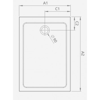 Shower tray rectangular Radaway Doros D Compact, 130x90cm, acrylic, stone white