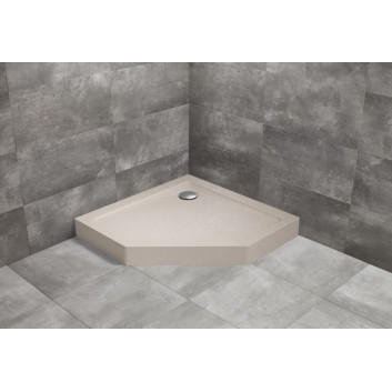 Shower tray rectangular Radaway Doros F Compact, 140x80cm, acrylic, stone white
