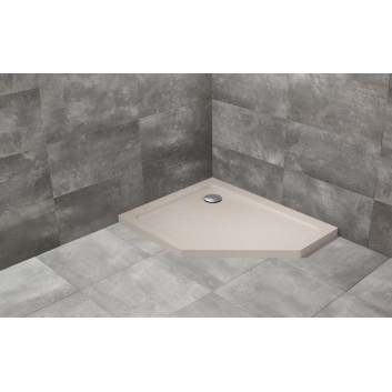Pentagonal shower tray lewy Radaway Doros PT E 100x80cm white