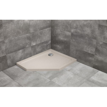 Pentagonal shower tray lewy Radaway Doros PT E 100x80cm - stone kaszmirowy