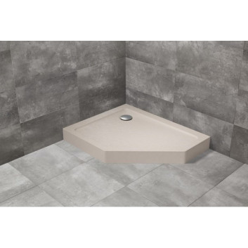 Pentagonal shower tray lewy with cover Radaway Doros PT E Compact 100x80cm white