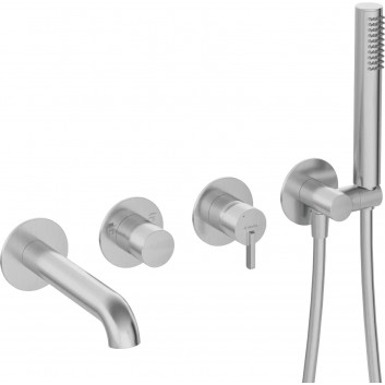 Bath tap with shower set concealed, Deante Silia, chrome