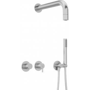 Bath tap Deante Silia 4-hole concealed - brushed steel