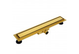 Drainline podłogowy Balneo Duplex Next Gold 90 cm, dwustronny, of stainless steel szczotkowanej, z niskim syfonem i głębokim osadnikiem - gold 