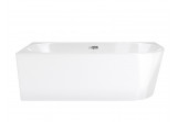 Bathtub freestanding corner Corsan Intero Slim (zwężona do krawędzi bathtub) 150 x 75 cm, montaż lewostronny, korek klik-klak chrome