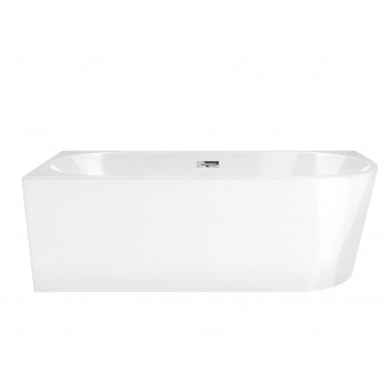 Corner bathtub freestanding Corsan Intero 150 x 74,5 cm white, montaż prawostronny, korek klik-klak chrome