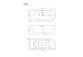 Corner bathtub freestanding Corsan Intero 150 x 74,5 cm white, montaż prawostronny, korek klik-klak chrome