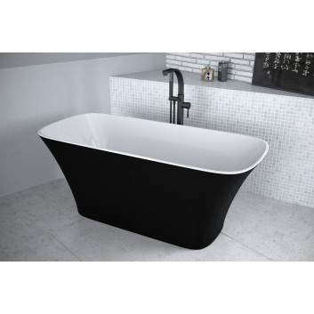 Bathtub freestanding Besco Keya B&W, 165x70cm, oval, black/white