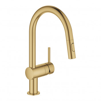 Kitchen faucet with pull-out spray GROHE Minta 1/2", single lever - brushed warm sunset