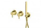 3-hole bath mixer Kohlman Axel, standing, spout 190mm, 2 wyjścia wody, Shower set, gold shine