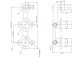 3-hole bath mixer Kohlman Axel, standing, spout 190mm, 2 wyjścia wody, Shower set, gold shine