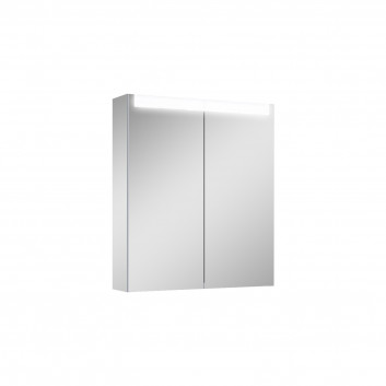 Wall mounted cabinet z lustrem Elita Medium, 80cm, 2 doors, 4 szklane półki, gniazdko electrical, szary