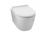 Bowl wall-hung WC Balneo Luna Tornado 36,5x48,5 cm, white bez kołnierza with soft-close WC seat z duroplastu