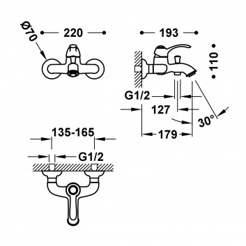 Washbasin faucet Tres-Clasic single lever - brass antyczny