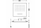 Overhead shower/ Natrysk wall mounted Tres 280x550 mm, 2 rodzaje strumienia: cascade i deszczowy