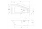 Bathtub wallmounted Riho Desire Back2Wall freestanding, acrylic 180 x 84 cm, with siphon - white