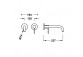 Component wall mounted do podtynkowego korpusu baterii umywalkowe TRES STUDY, spout 177mm, gold