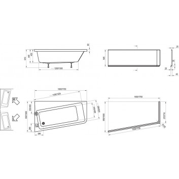 Ravak Bathtub 10 160X95 L White- sanitbuy.pl