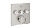 Concealed mixer Grohe Grohtherm SmartControl thermostatic 3-receivers wody color stainless steel