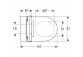Wall-hung wc WC Geberit ONE, TurboFlush, with seat toilet, panel dekoracyjny: shiny chromee
