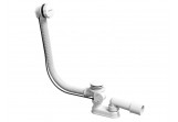 Siphon wannowy z overflow Ravak z overflow, sterowany cięgnem, 570 mm - white mat